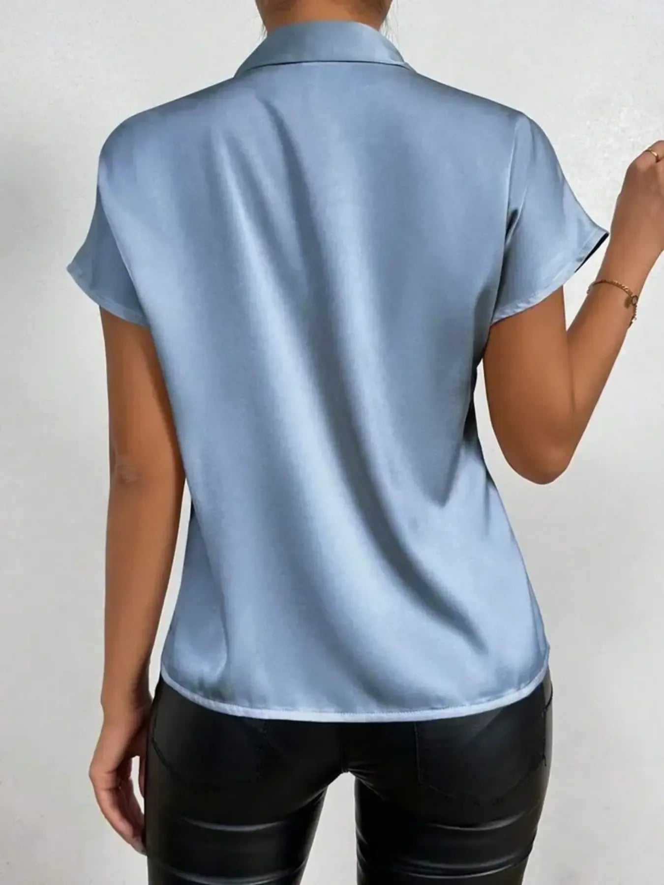 Satin Bow-Tie Blouse