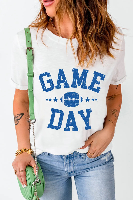 GAME DAY Round Neck Short Sleeve T-Shirt - Side View
