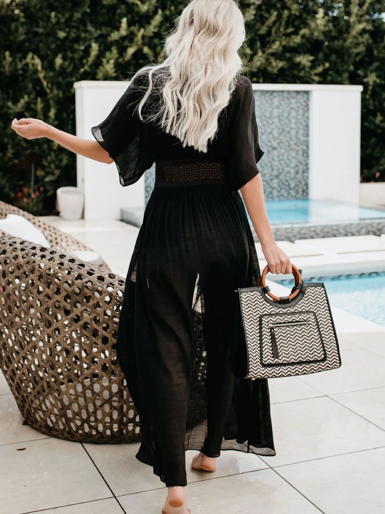 Lace Trim Beach Cover-Up