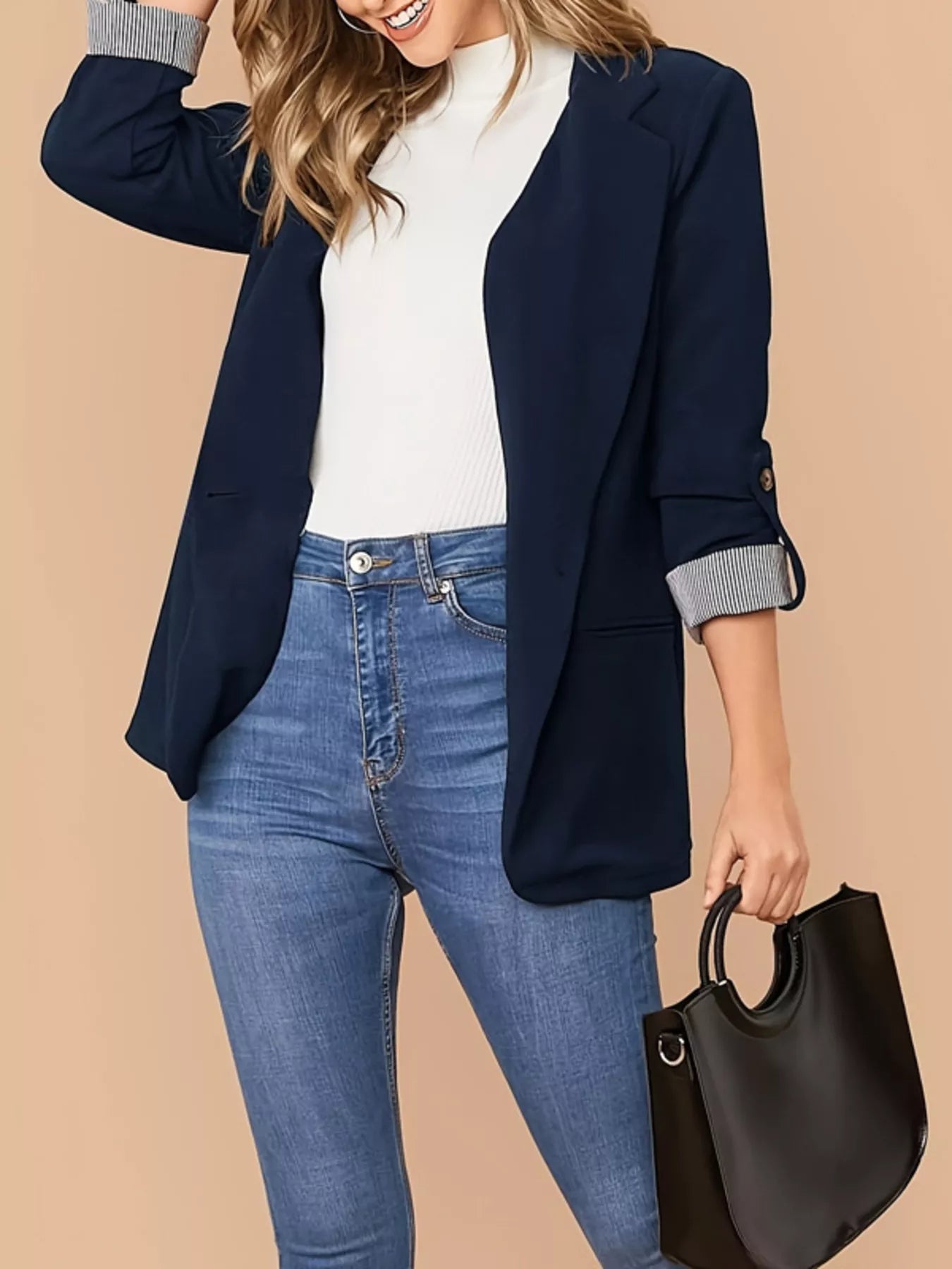 Modern Rolled Sleeve Blazer