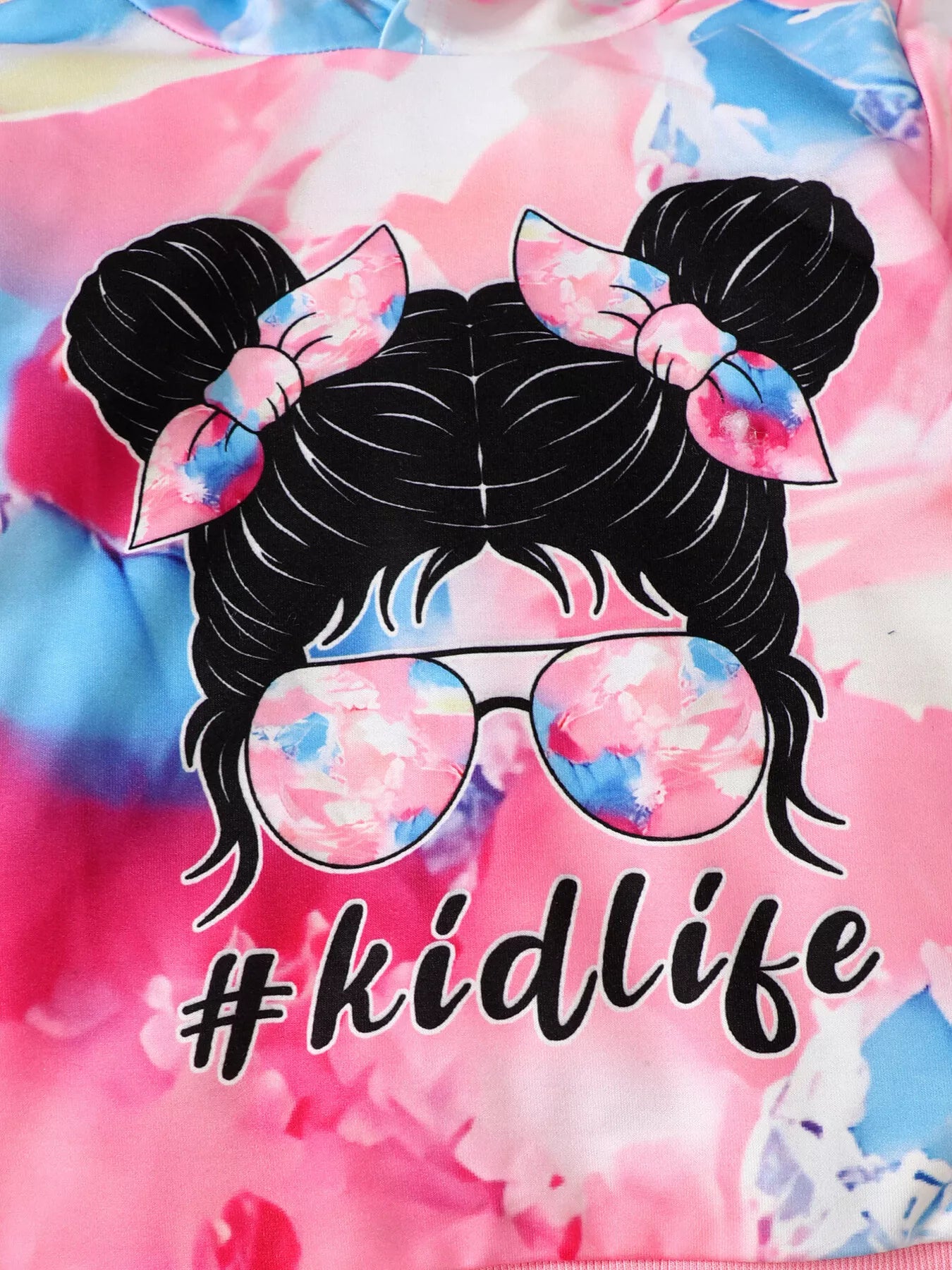 Kid Life Tie-Dye Hoodie Set - Side View