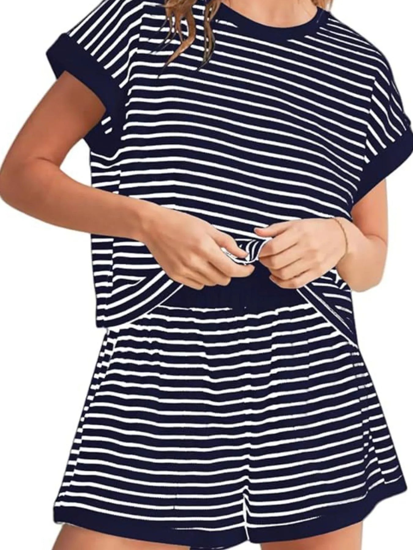 So Striped T-Shirt and Shorts Set