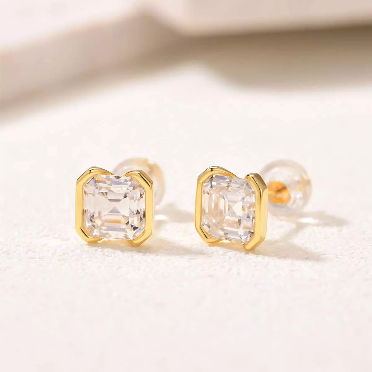 2 CT Moissanite Modern Stud Earrings