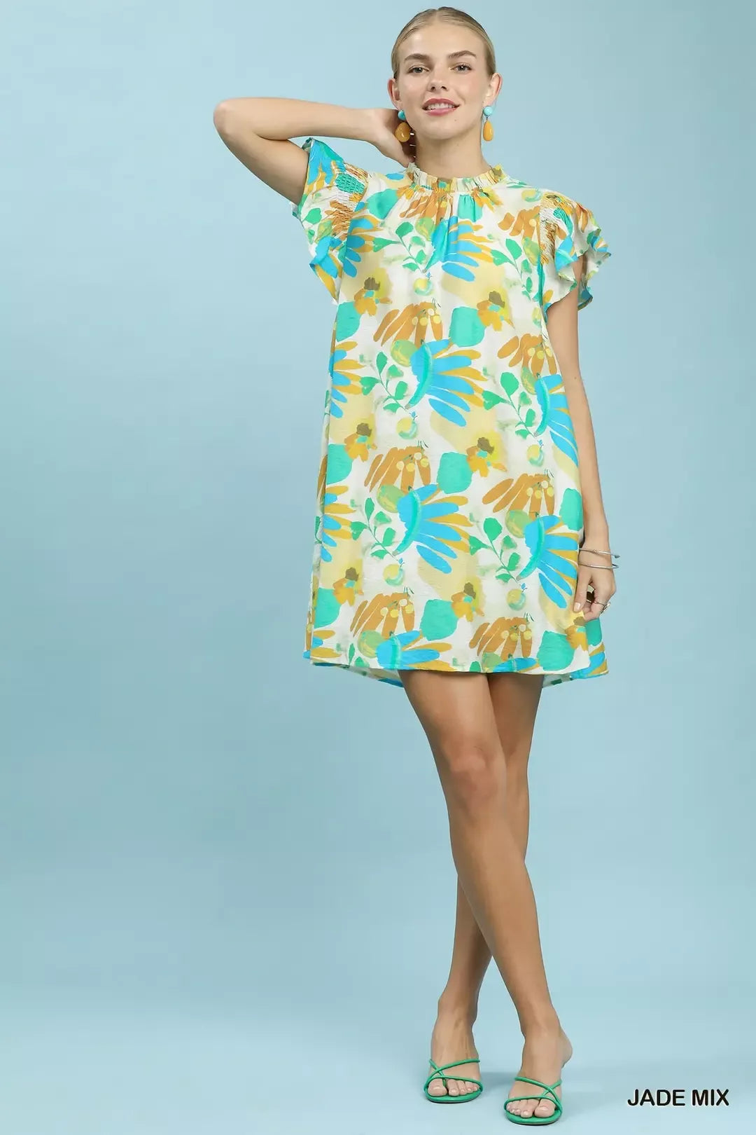 Botanical Print Mini Dress