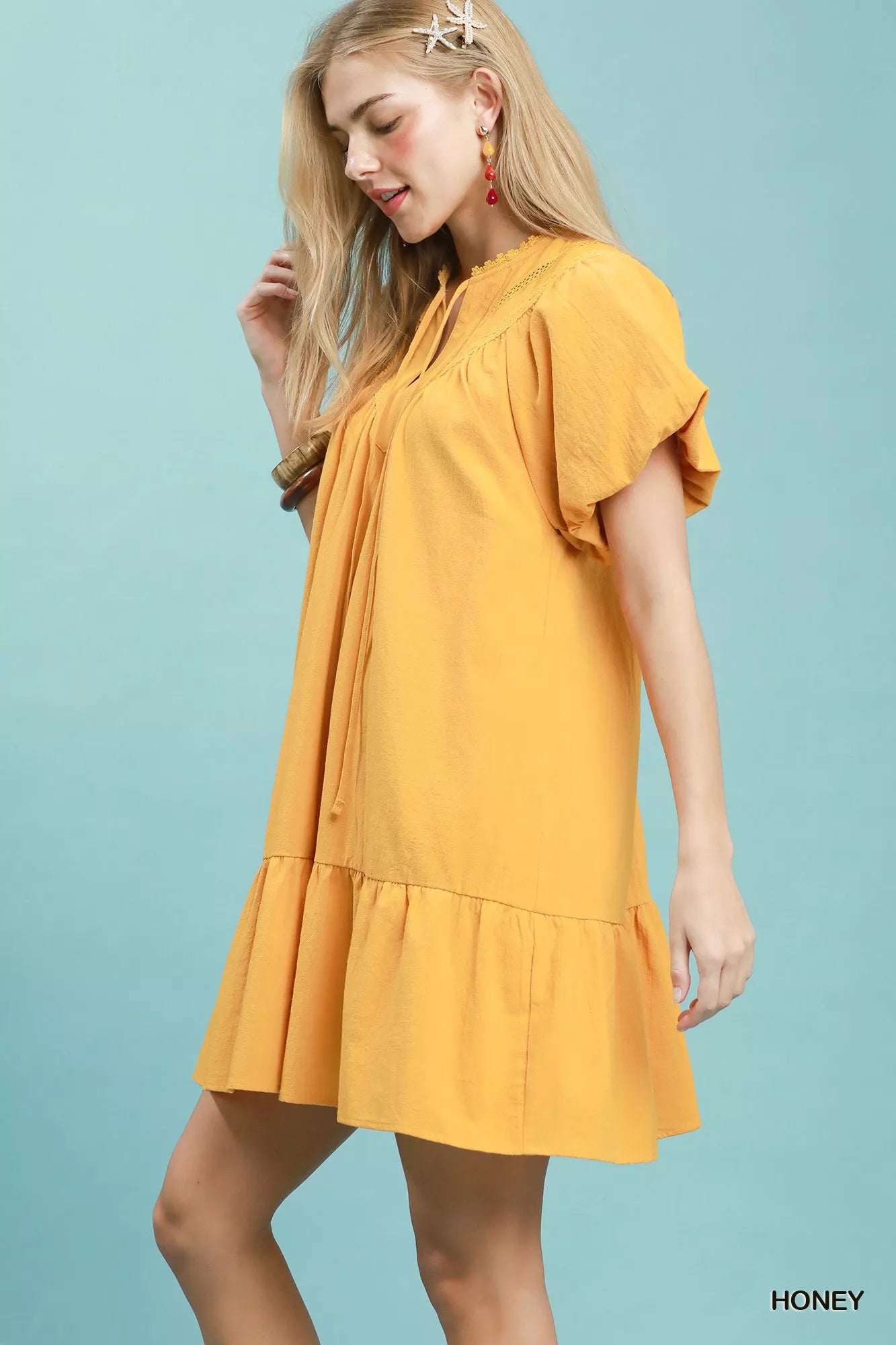 Daffodil Flutter Sleeve Mini Dress