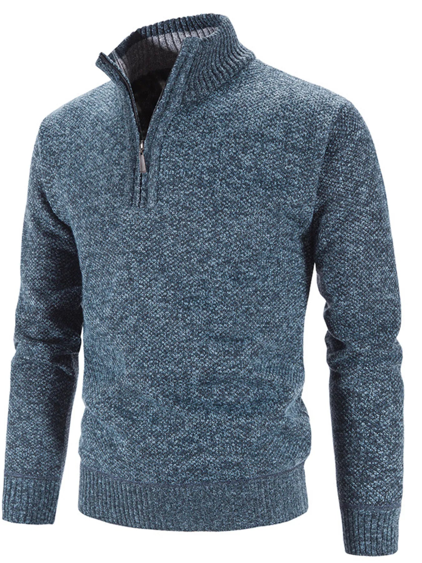 Men's Quarter Zip Long Sleeve Sweater