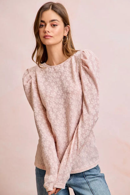 Textured Flower Knit Top - Detail View 8