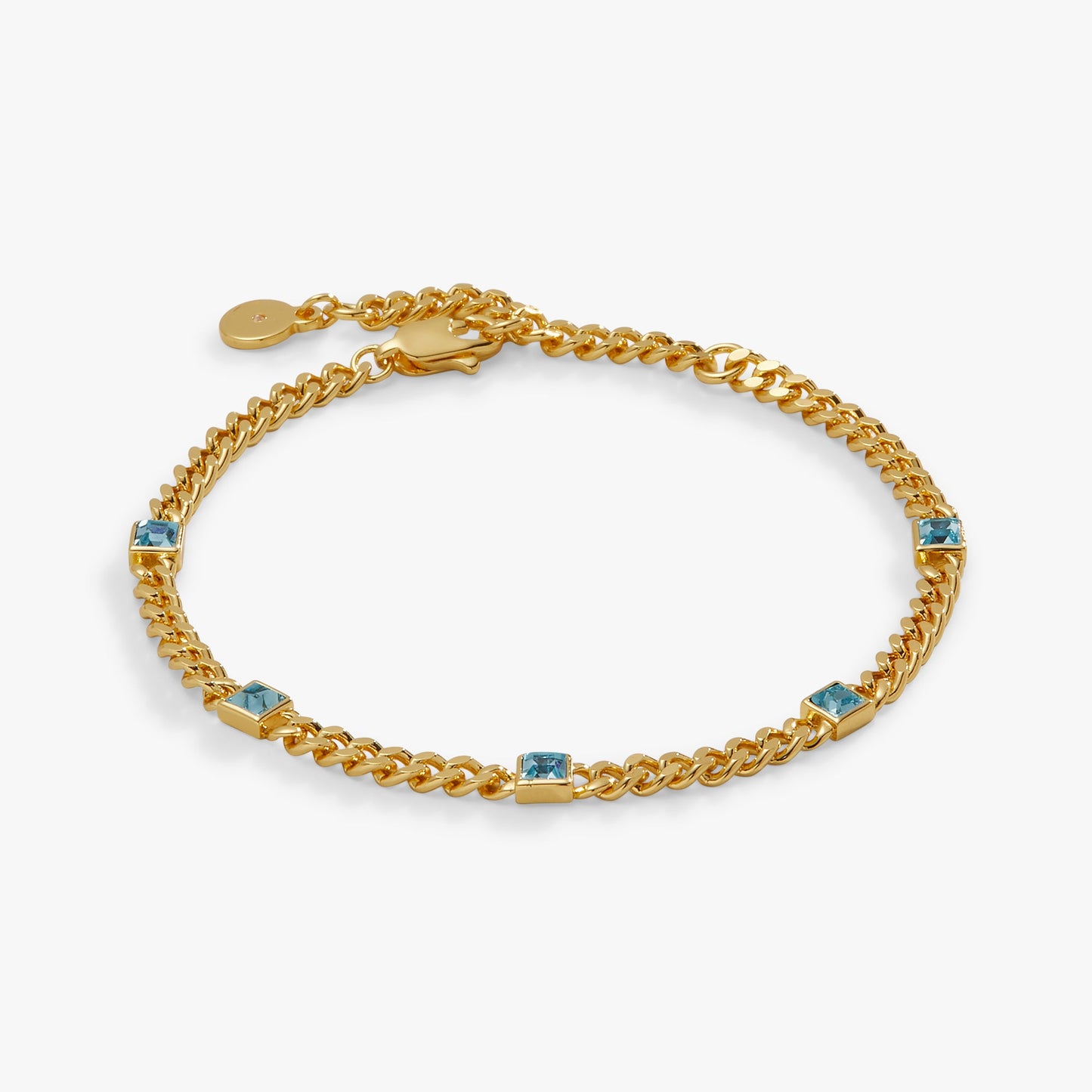 Aquamarine Curb Chain Bracelet - Alex and Ani