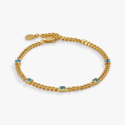 Aquamarine Curb Chain Bracelet - Alex and Ani - Detail View 4