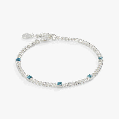 Aquamarine Curb Chain Bracelet - Alex and Ani - Front View