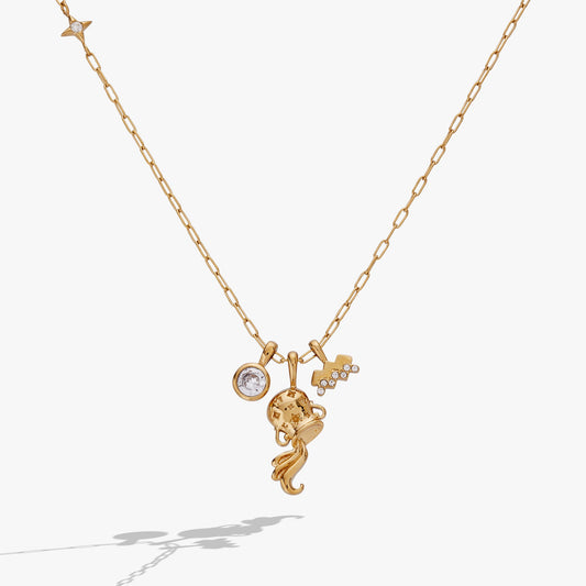 Aquarius Zodiac Charm Cluster Necklace - Alex and Ani - Front View