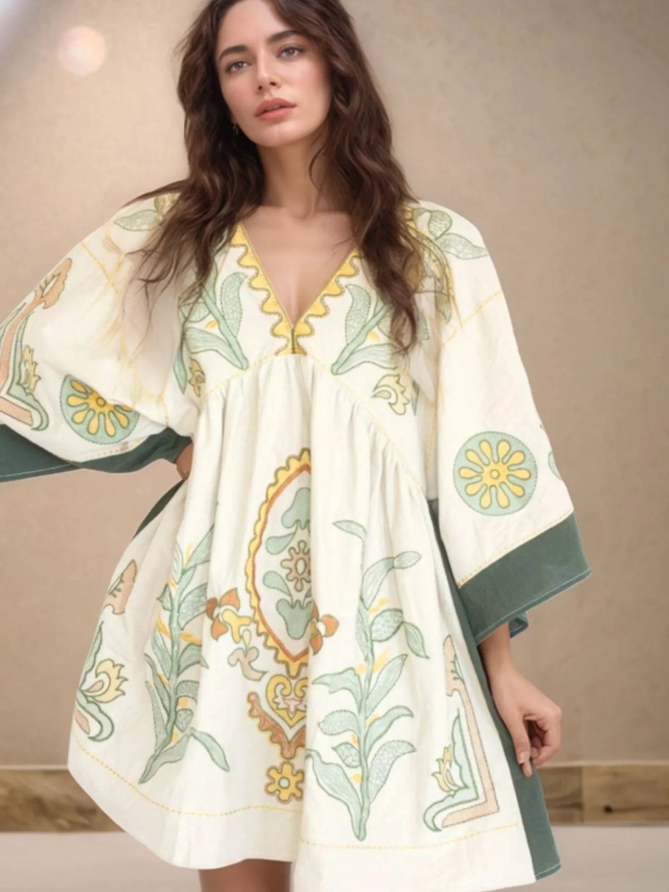 Boho Kimono Mini Dress