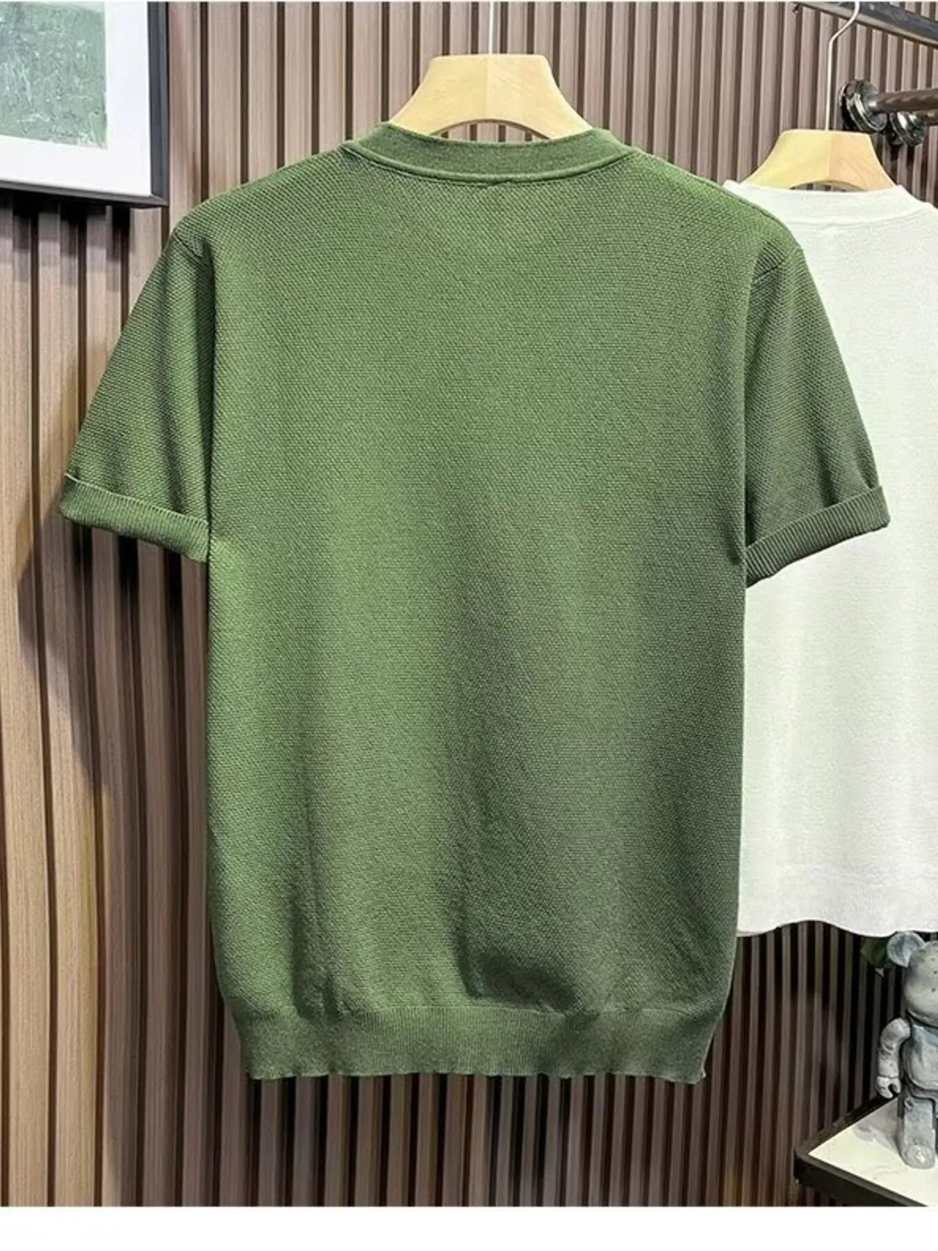 Men's Classic Short Sleeve Knit Top with Button Detail