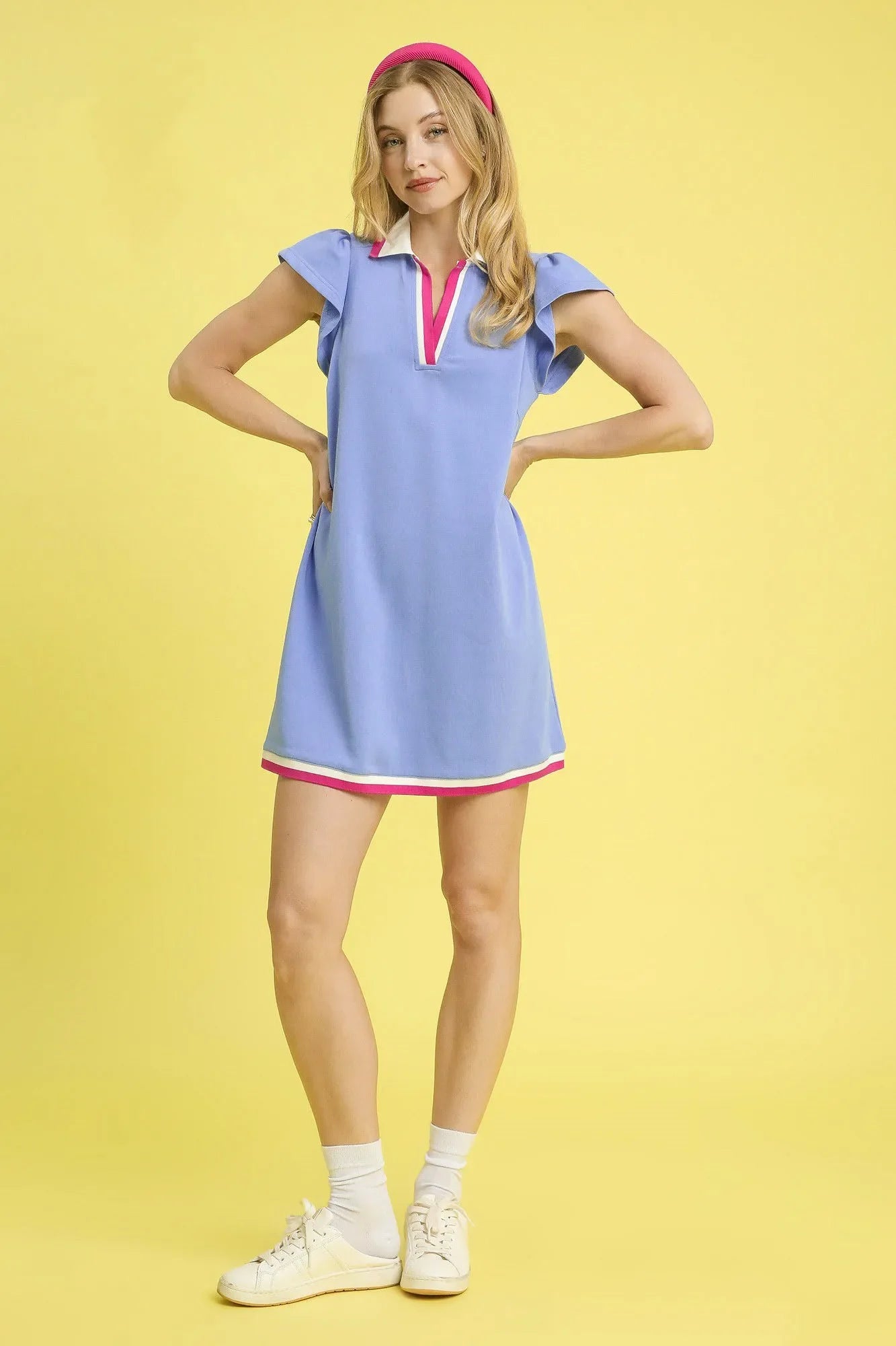 Contrast Trim Polo Mini Dress