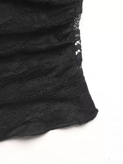 Lace V-Neck Backless Top - Detail View 5