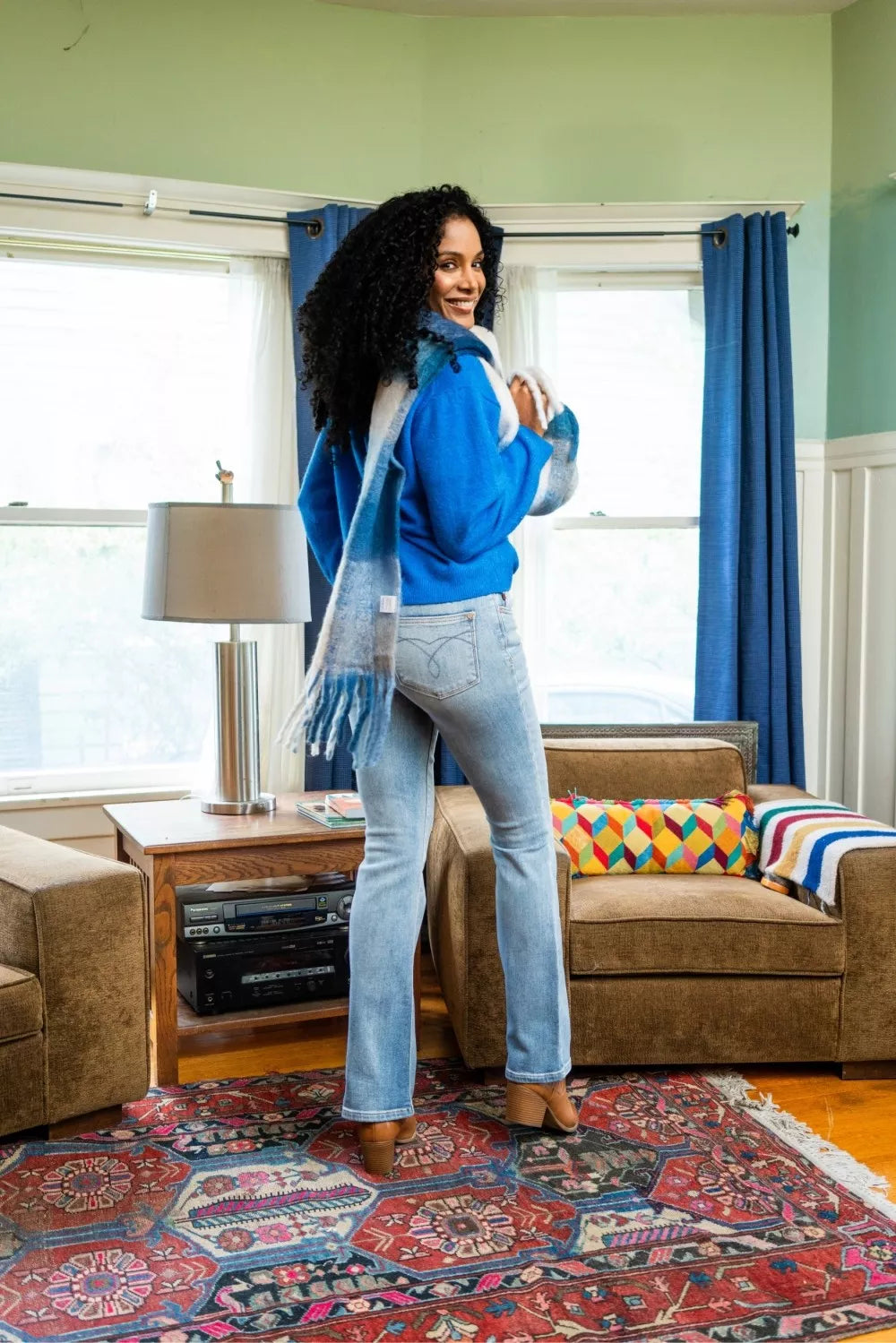 Mid-Rise Thermal Bootcut Jeans