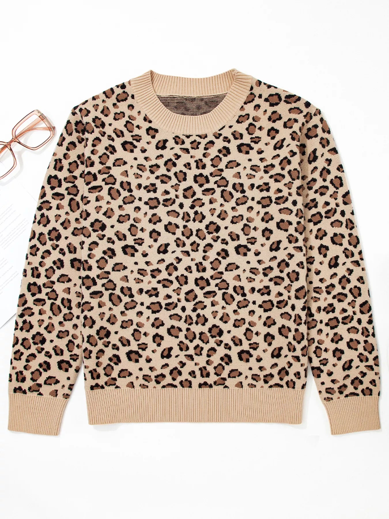 Leopard Print Knit Sweater