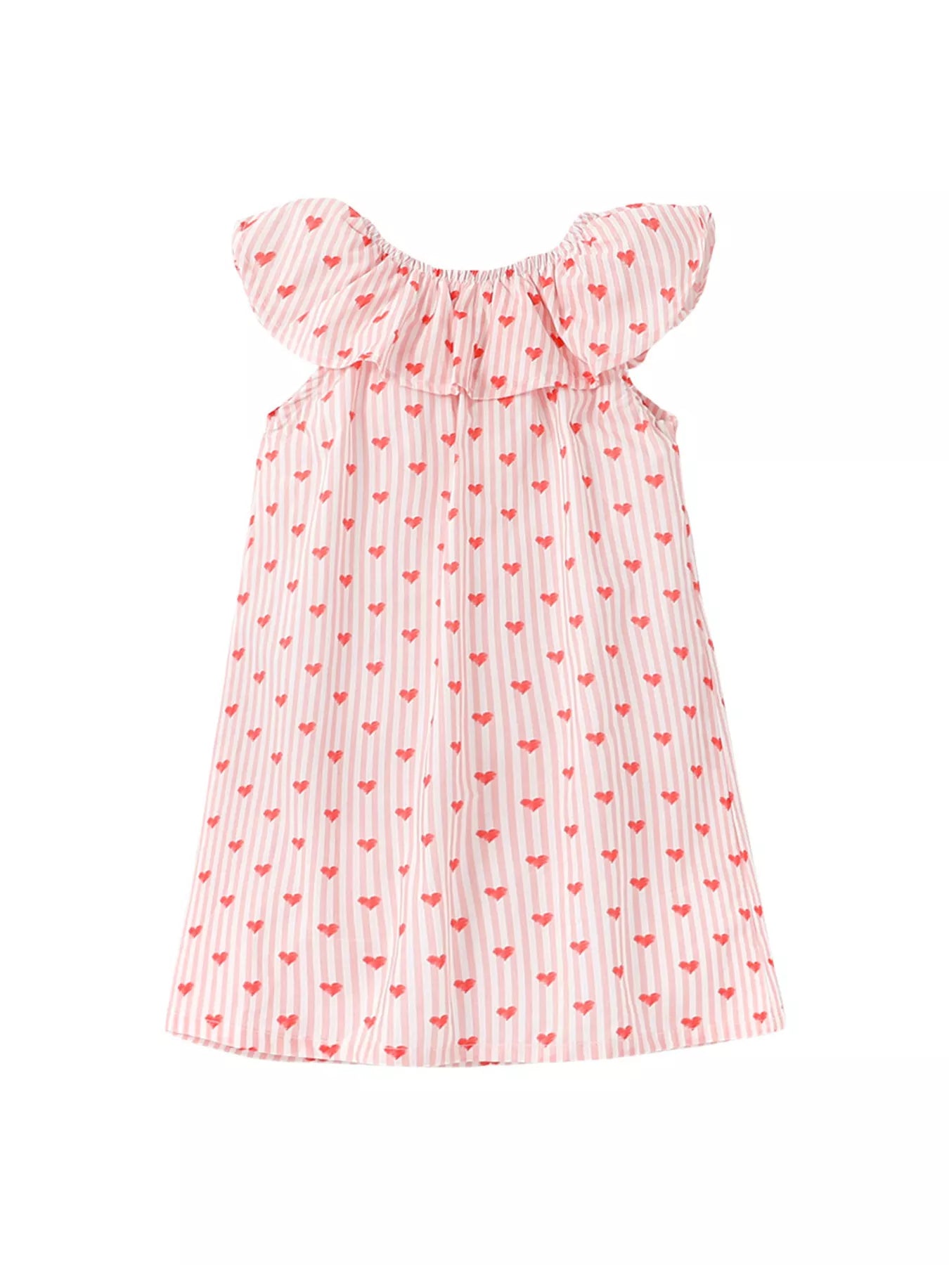 Sweetheart Stripe Ruffle Dress - Back View