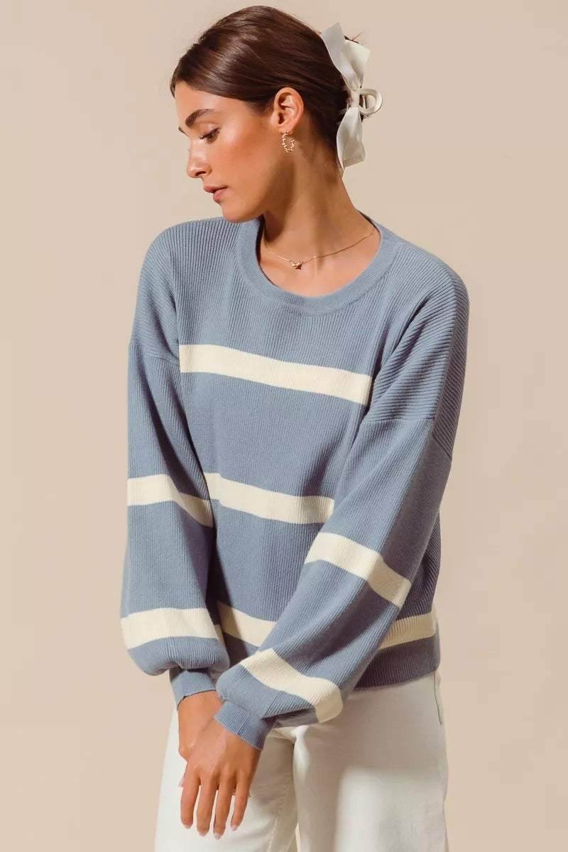 Ribbed Striped Sweater