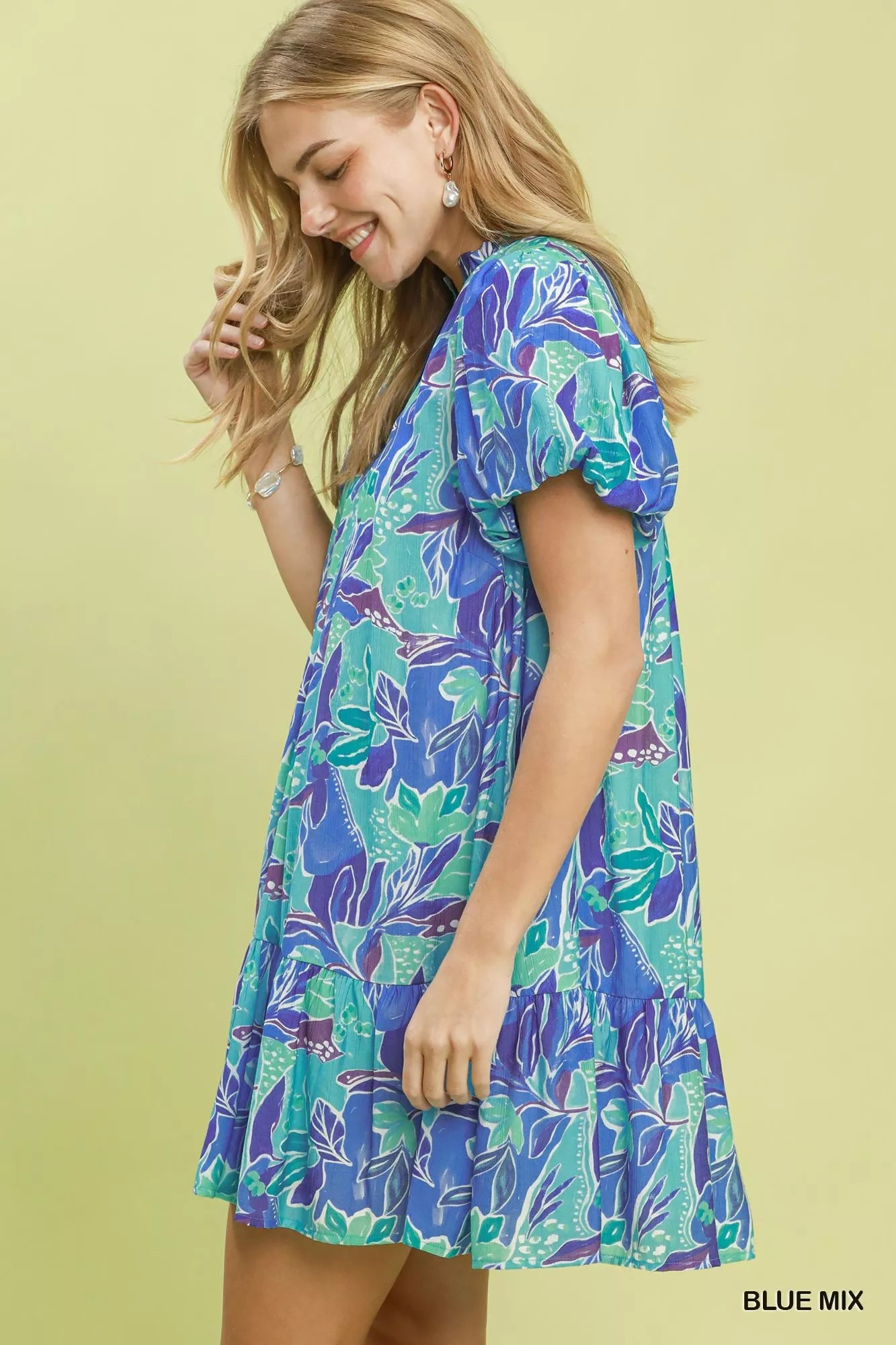 Tropical Bloom Mini Dress