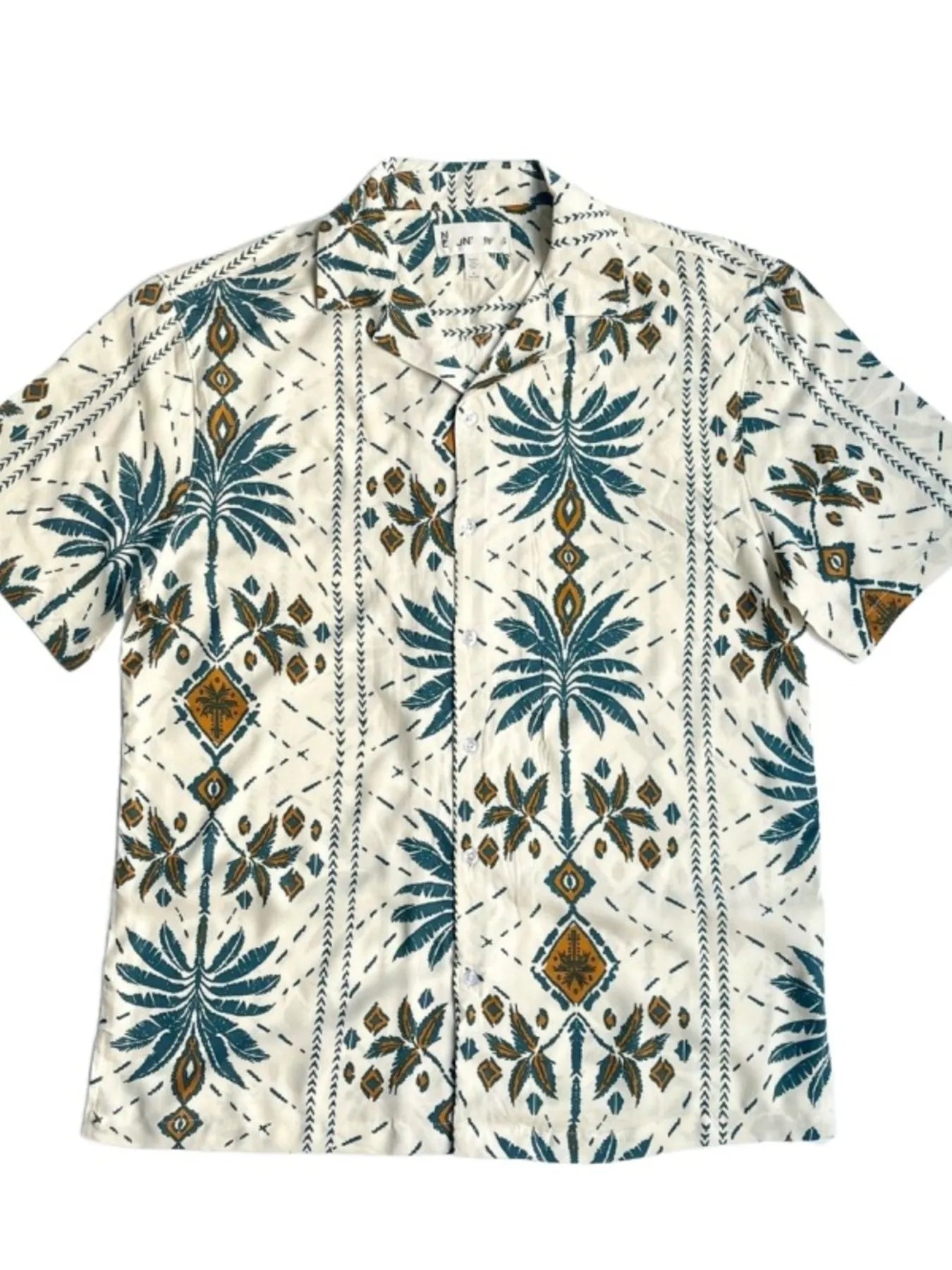 Men's Tropical Printed Button-Down Shirt