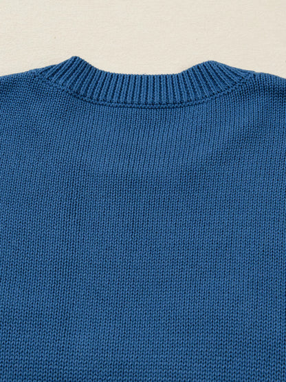 Howdy Embroidered Round Neck Sweater - Detail View 7