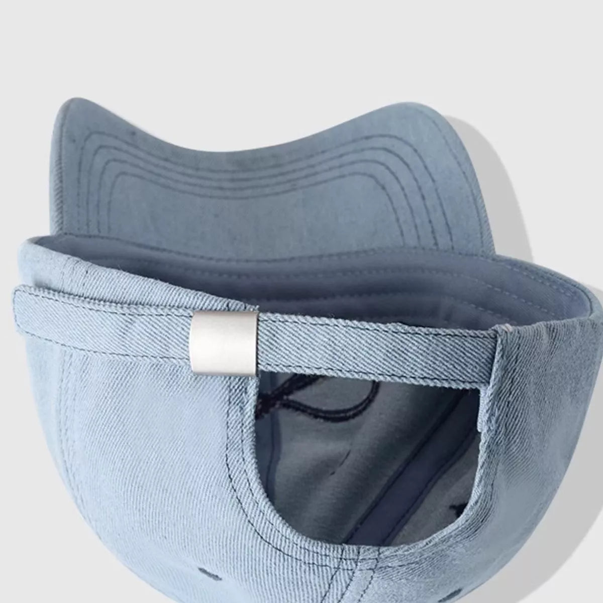Denim Embroidered Bow Baseball Cap