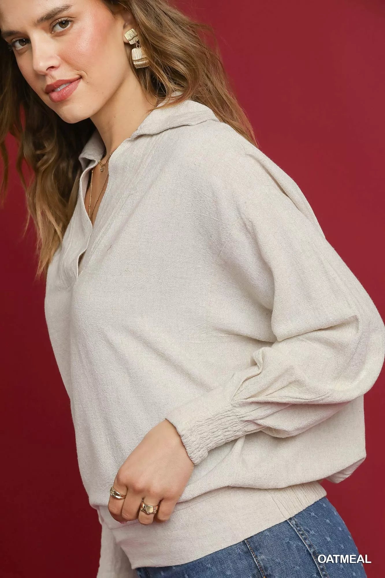 Linen Wrap Blouse