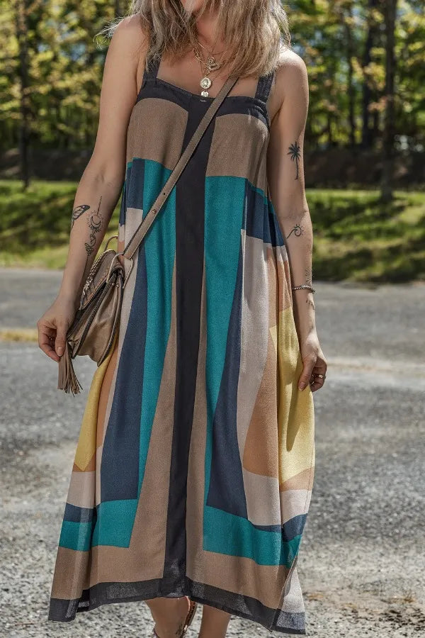 Color Block Midi Dress
