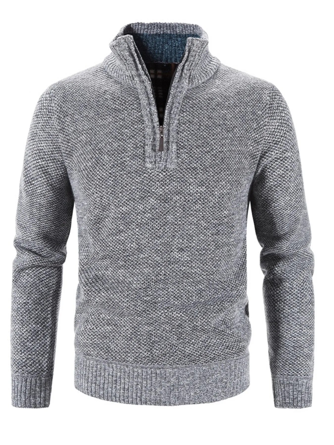Men's Quarter Zip Long Sleeve Sweater