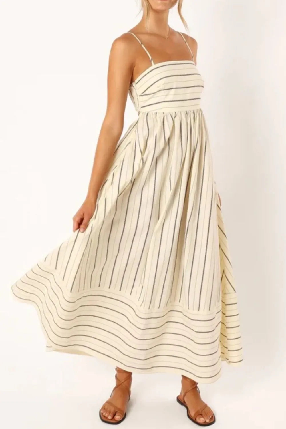 Striped Square Neck Maxi Dress
