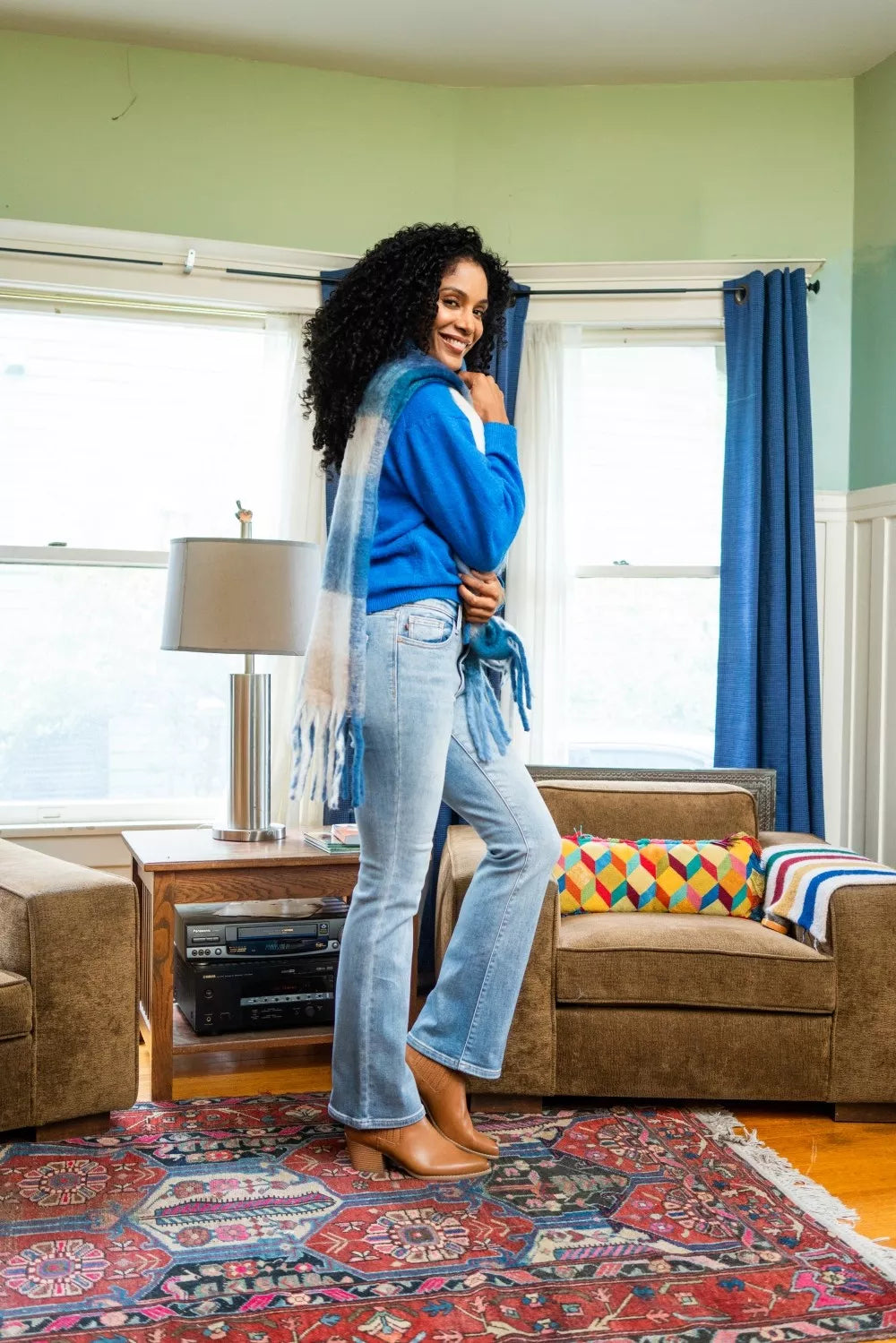 Mid-Rise Thermal Bootcut Jeans