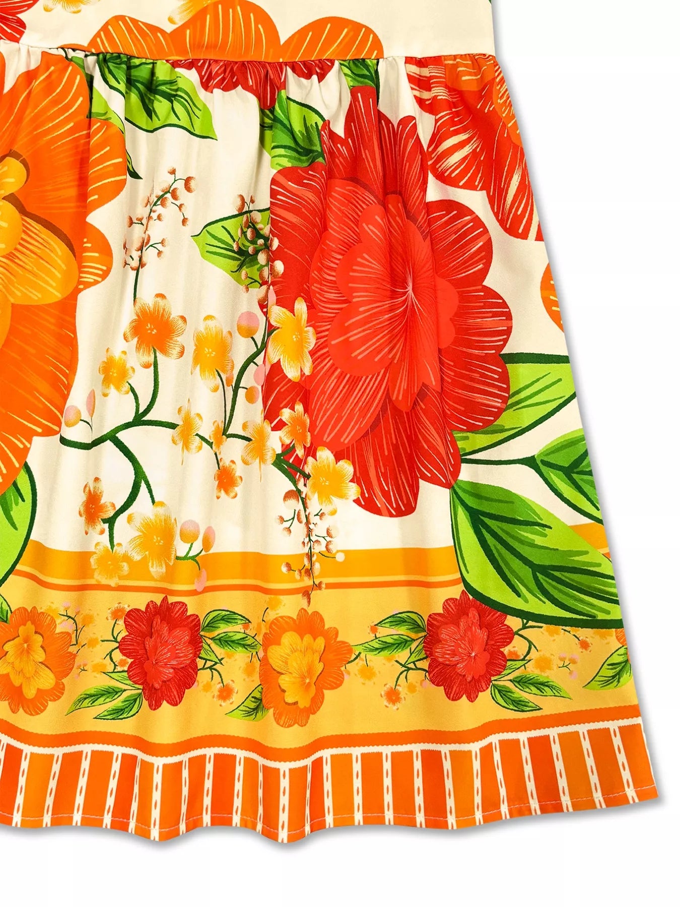 Mandarin Bloom V-Neck Maxi Dress - Detail View 5