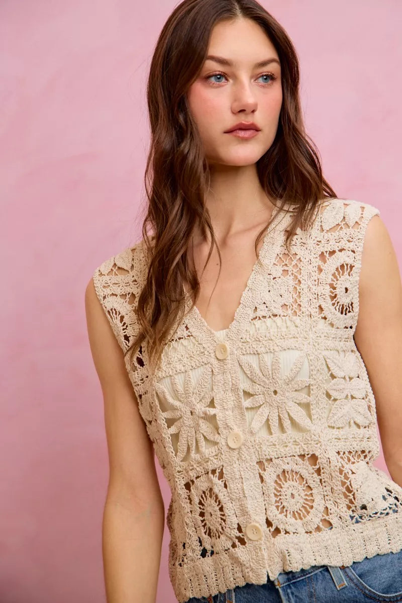 Summer Crochet Sleeveless Vest Top