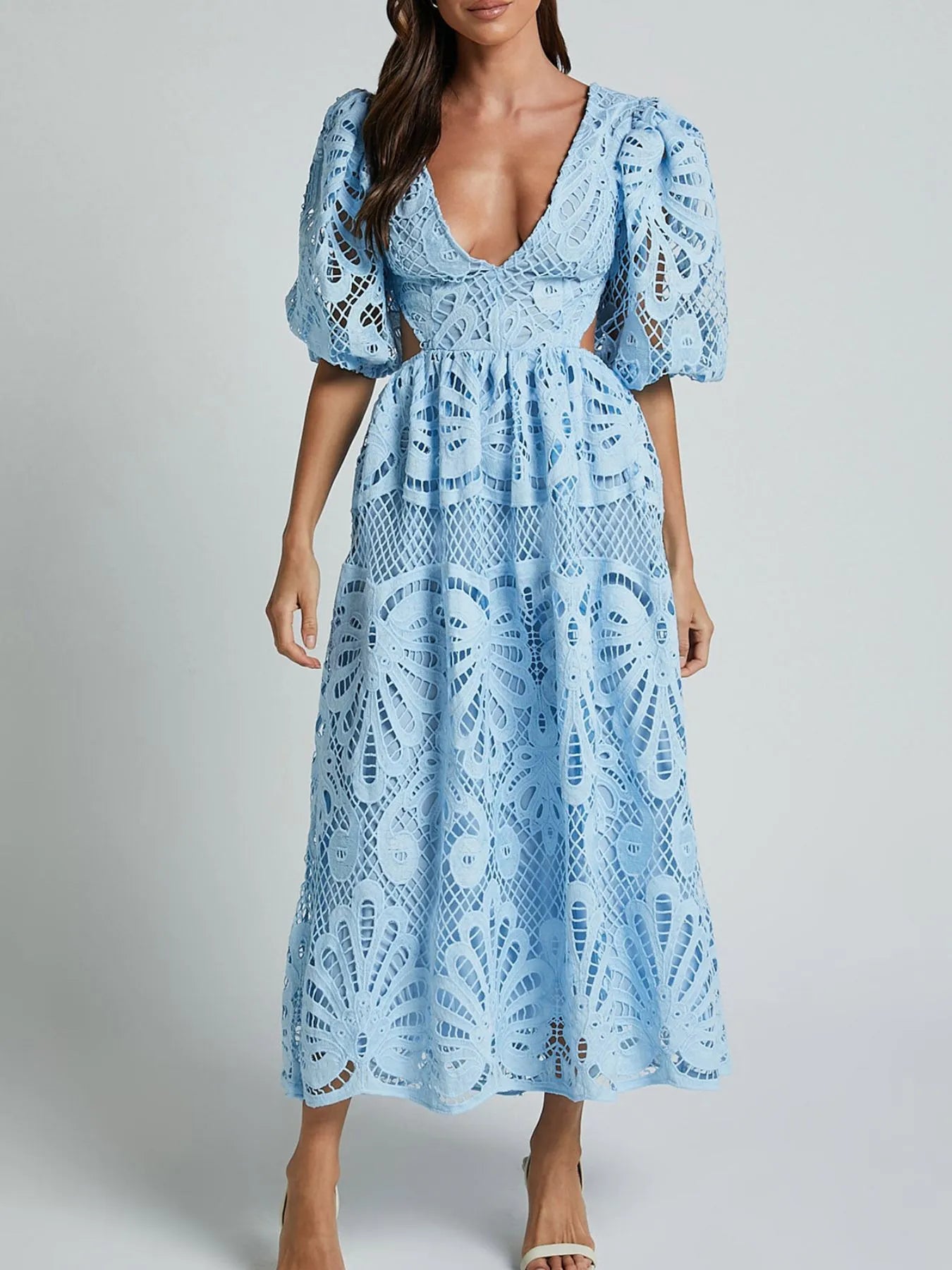 Openwork Cut Out Maxi Dress