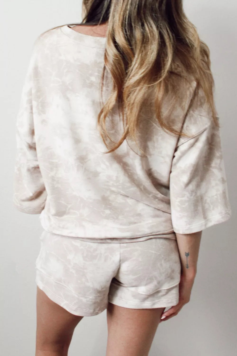 Relaxed Fit Tie-Dye Top and Shorts Set - Back View