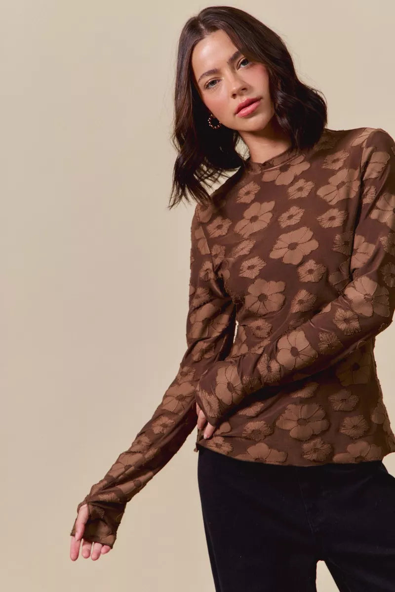 Stretched Jacquard Blouse