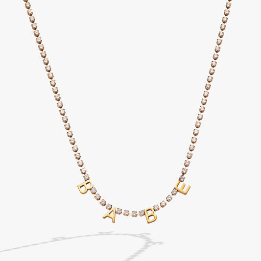 BABE Crystal Tennis Necklace - Alex and Ani - Front View