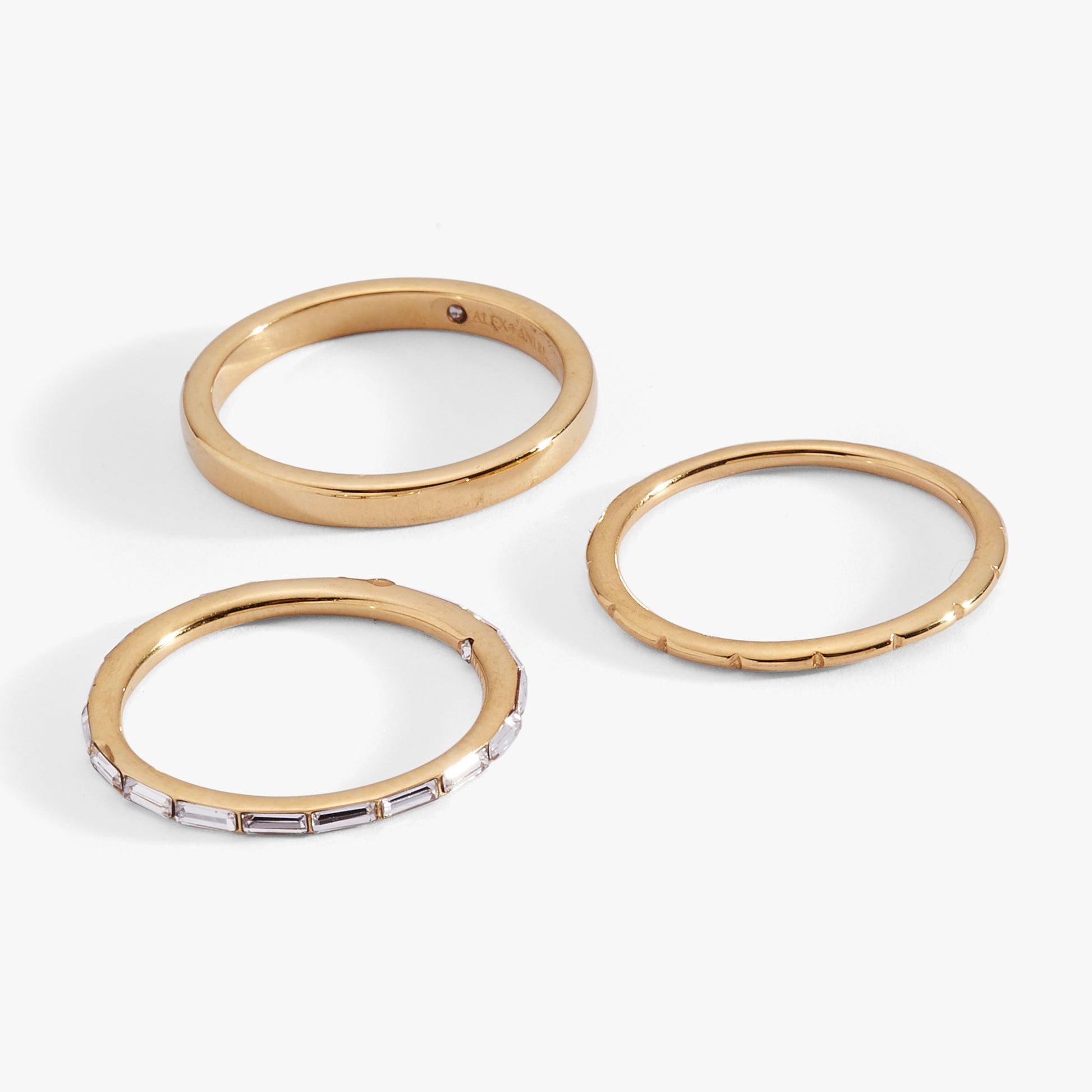 Baguette Stacking Ring Set of 3 - Alex and Ani - Front View