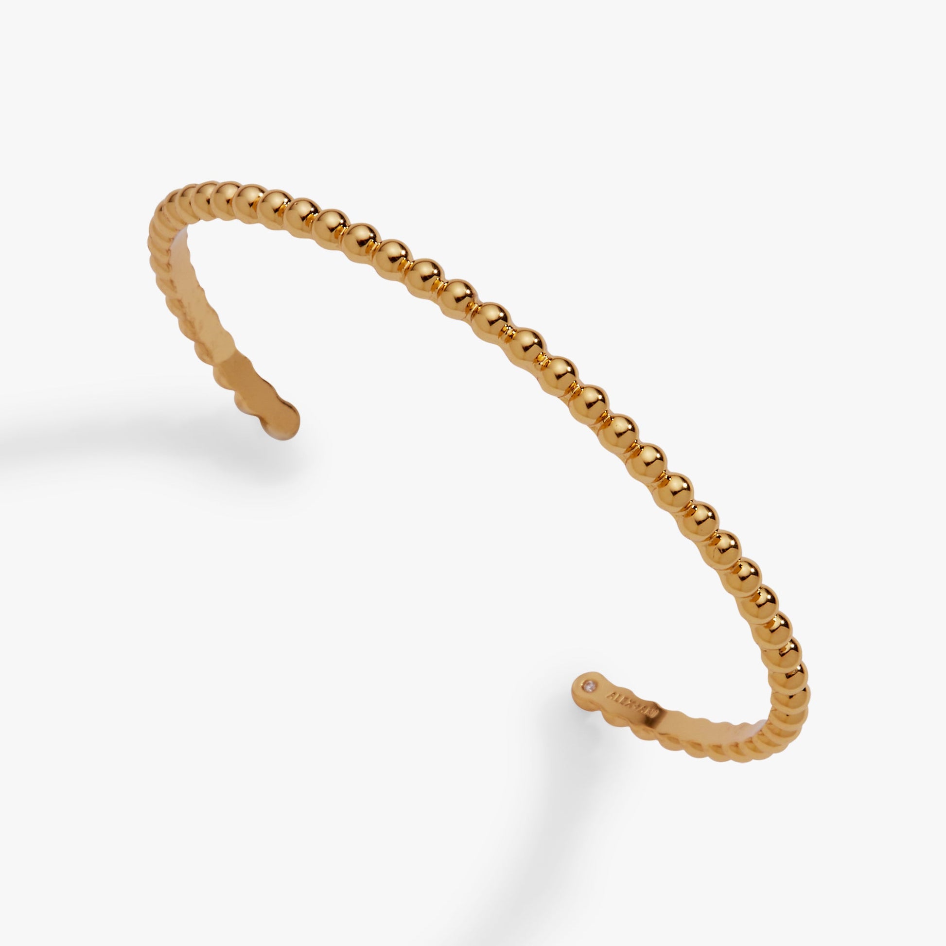 Gold Beaded Cuff Bracelet - Alex and Ani - Side View