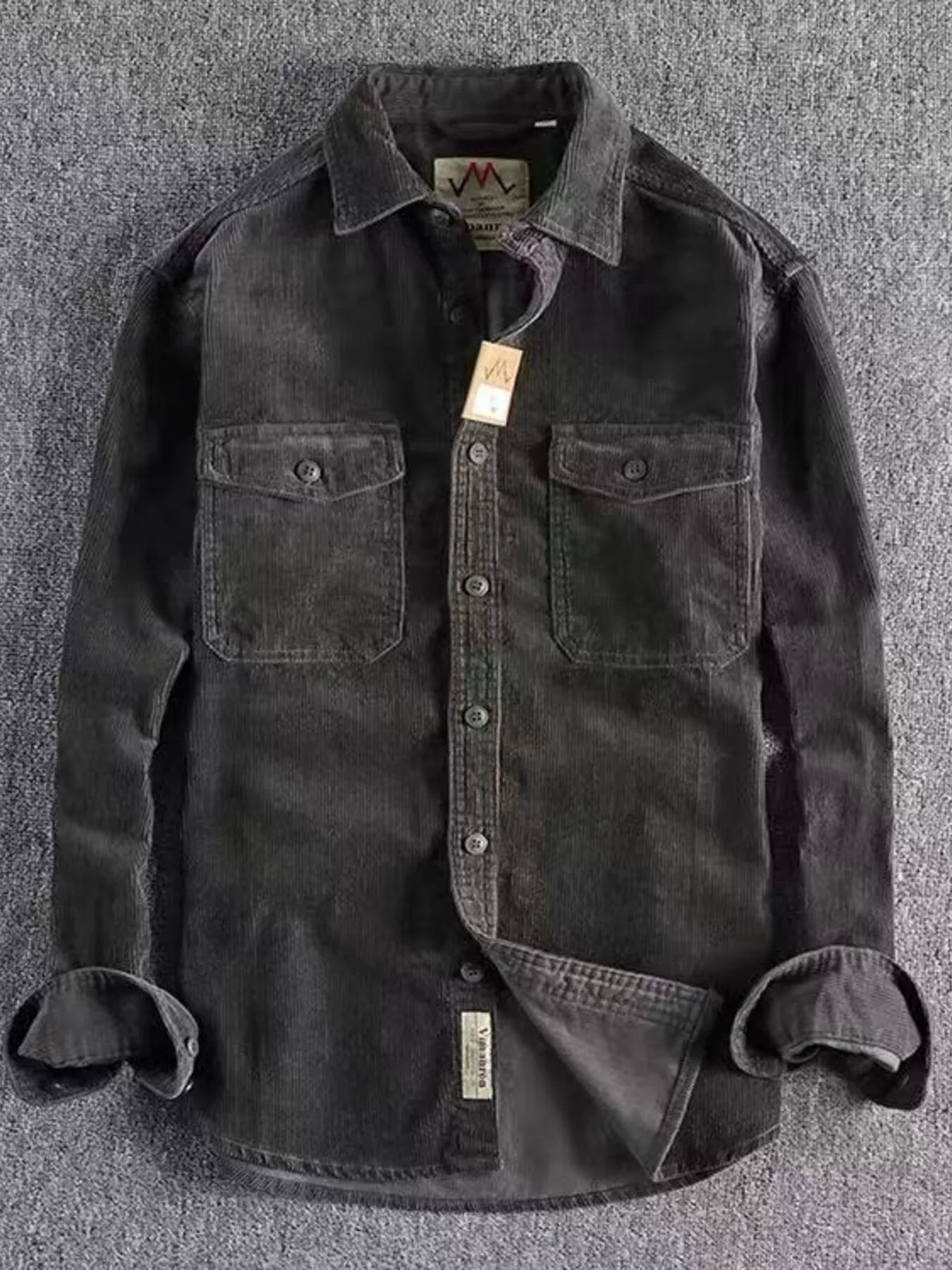 Men's Corduroy Long Sleeve Button Up Shirt
