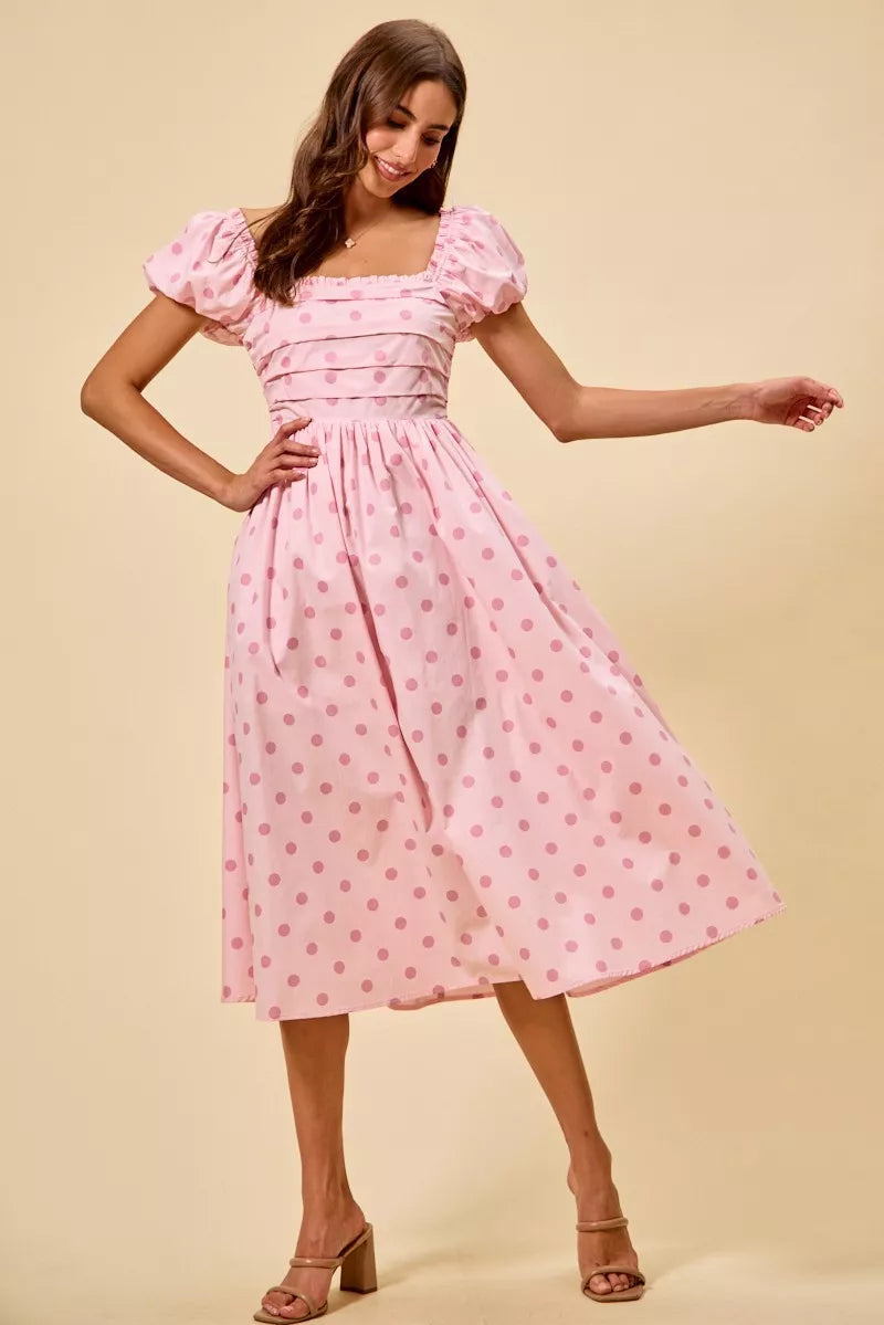 Spotted Midi Dress