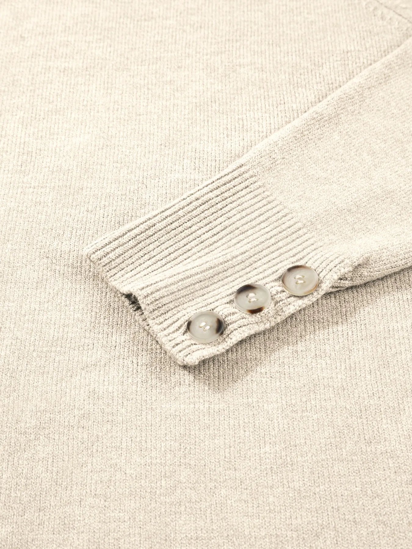Crew Neck Button Sleeve Sweater