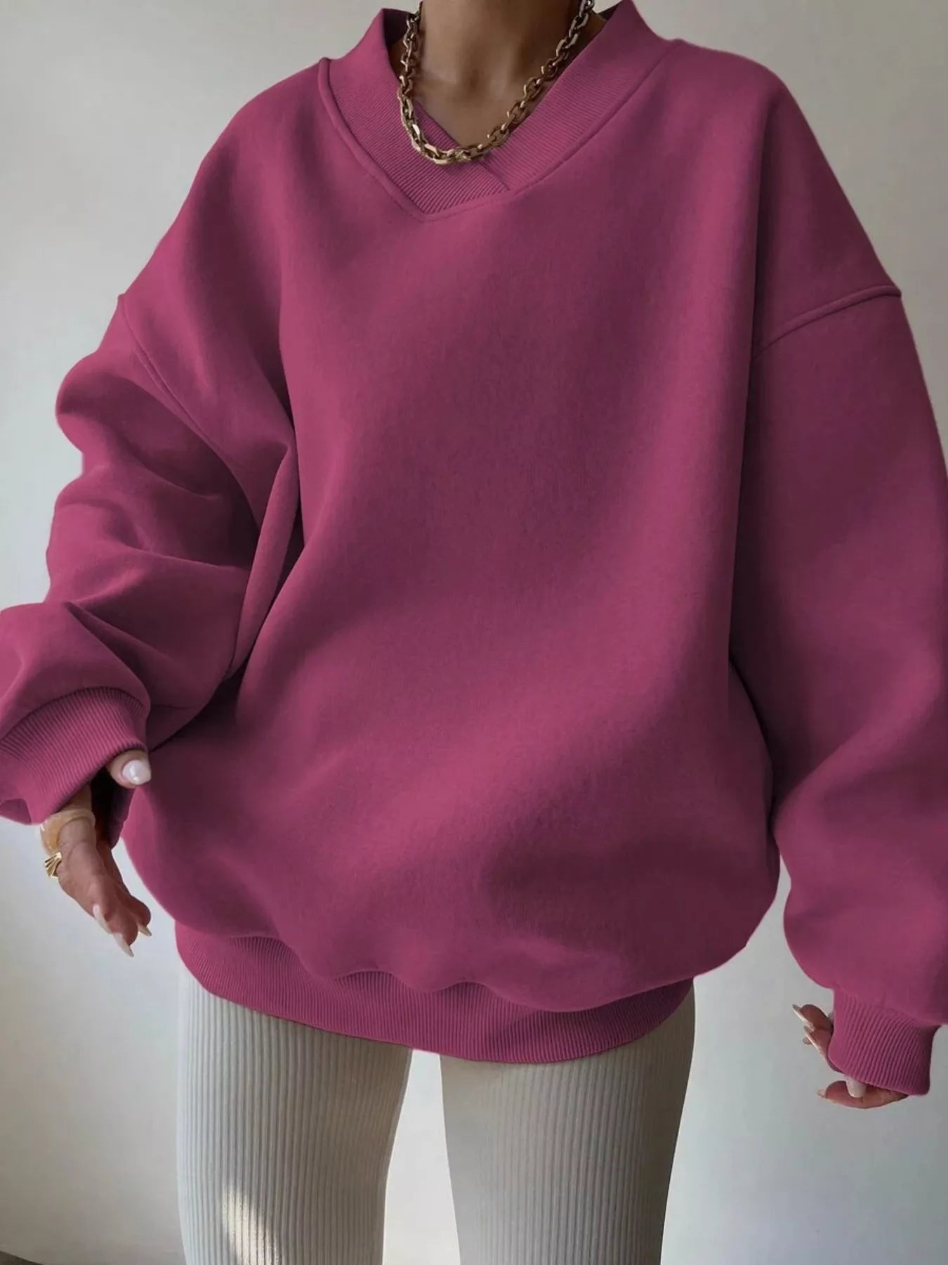 Dropped Shoulder Long Sleeve Oversized Sweatshirt