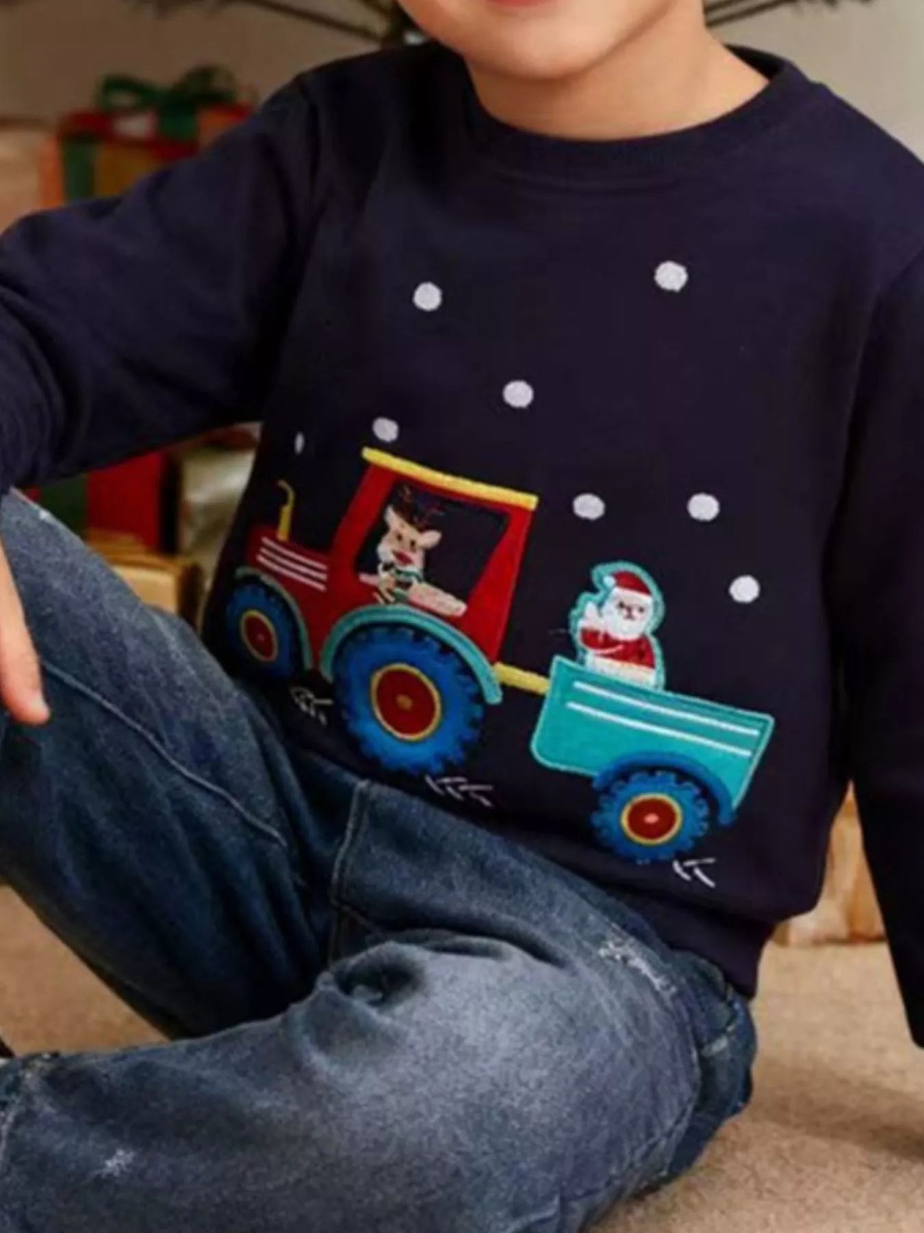 Kid's Farmer Santa Graphic Sweatshirt