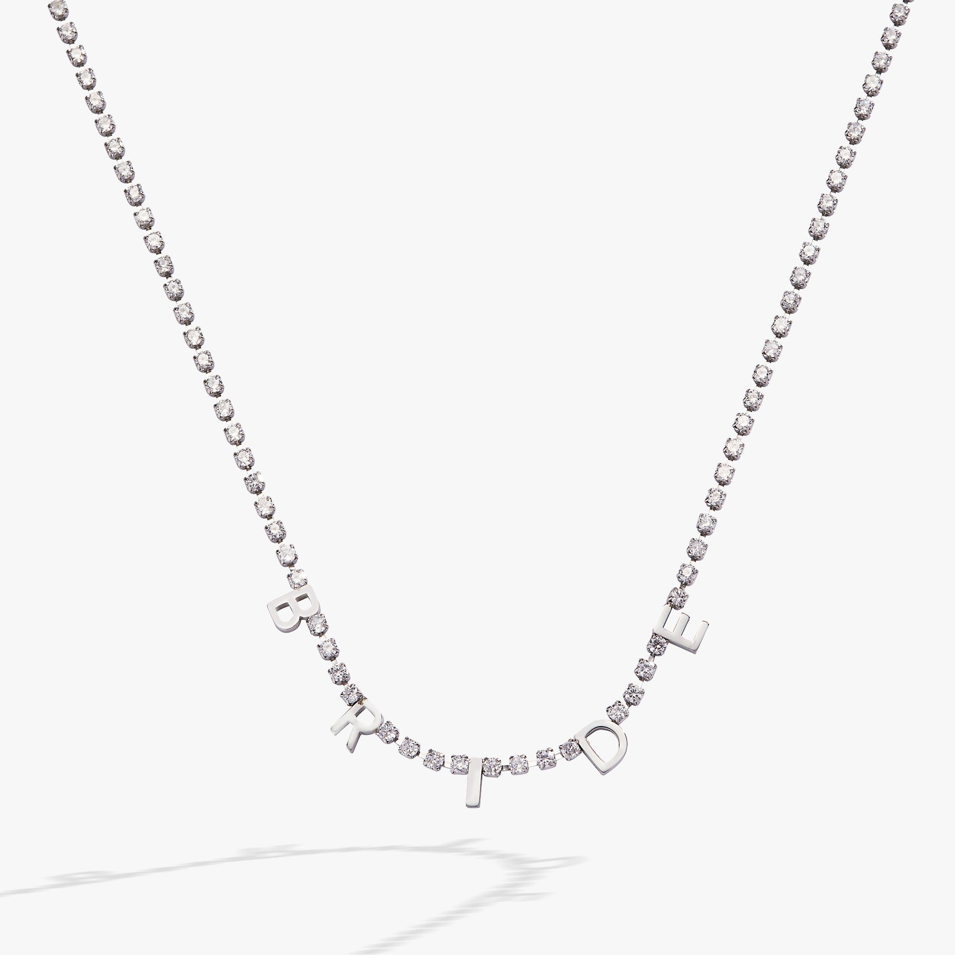 “Bride” Crystal Tennis Necklace - Back View