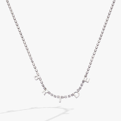 “Bride” Crystal Tennis Necklace - Back View