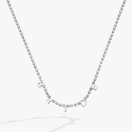 “Bride” Crystal Tennis Necklace - Back View