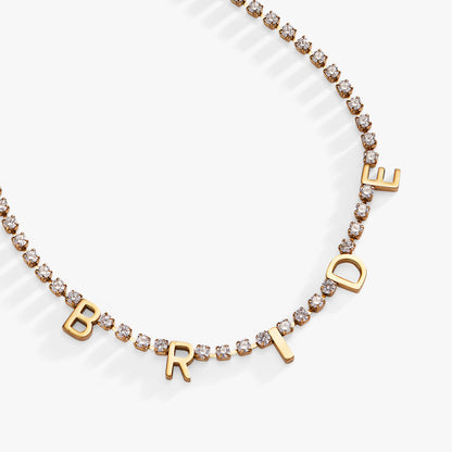 “Bride” Crystal Tennis Necklace - Detail View 5