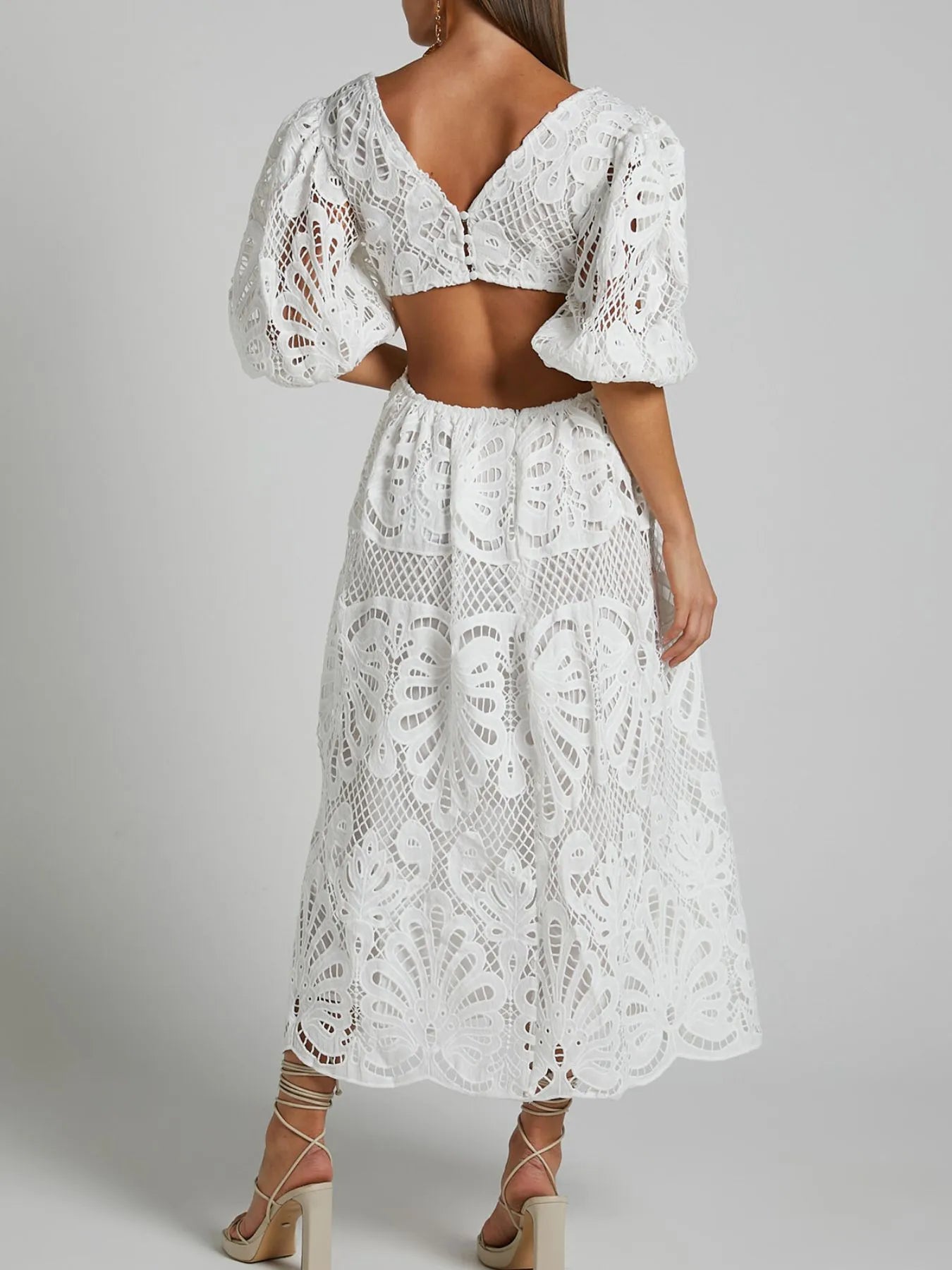 Openwork Cut Out Maxi Dress